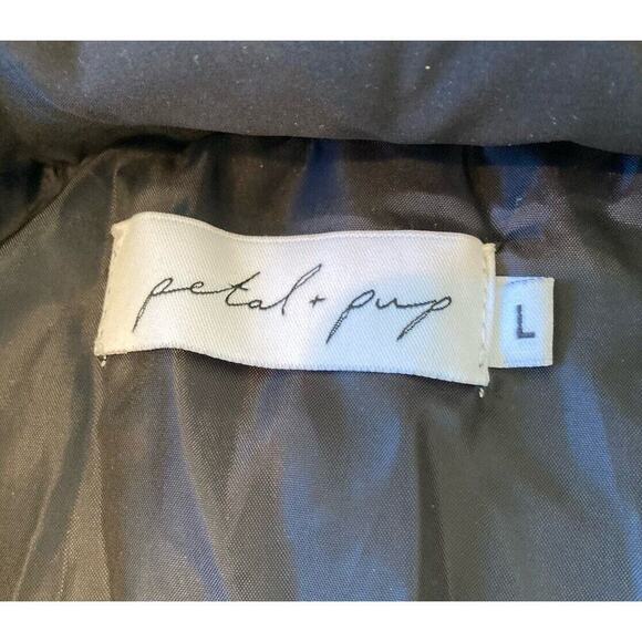 Petal + Pup Full Zip Puffer Coat Size Large Women’s Black - Picture 3 of 8